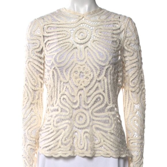 NWOT Spring 2023 Collection ULLA JOHNSON Nomi Lace Top in Pristine XS $890 - Picture 6 of 8